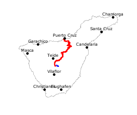 GPS-Track Fahrt zum Parador und Wanderung auf den Guajara