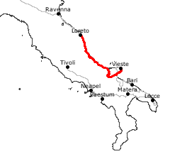 GPS-Track Fahrt von Vieste ber Lucera nach Loreto