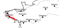 GPS-Track Fahrt von Carnac nach Douarnenez