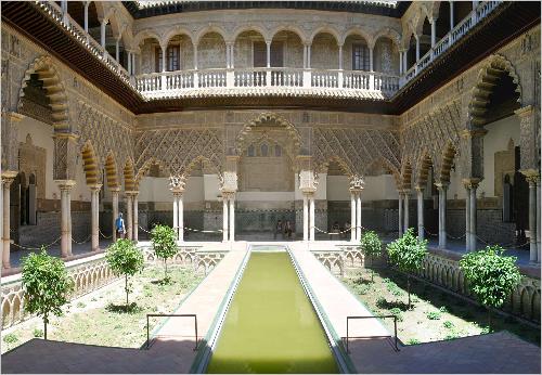 Panorama Alcazar - Patio de la Monteria Panorama Alcazar - Patio de la Monteria