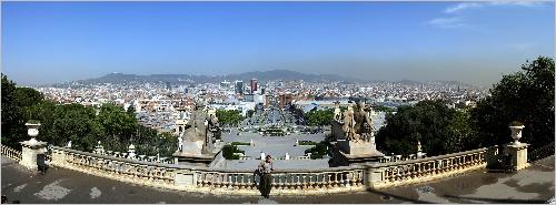 Panorama Blick vom Palau Nacional auf Barcelona Panorama Blick vom Palau Nacional auf Barcelona